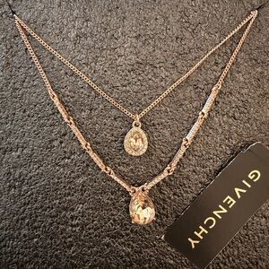 Givenchy Rose Gold and Silver Pendant Necklace